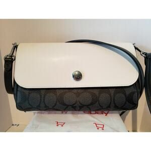 Coach F59534 Signature Coated Canvas Reversible Crossbody - SV/Black Smoke/Black